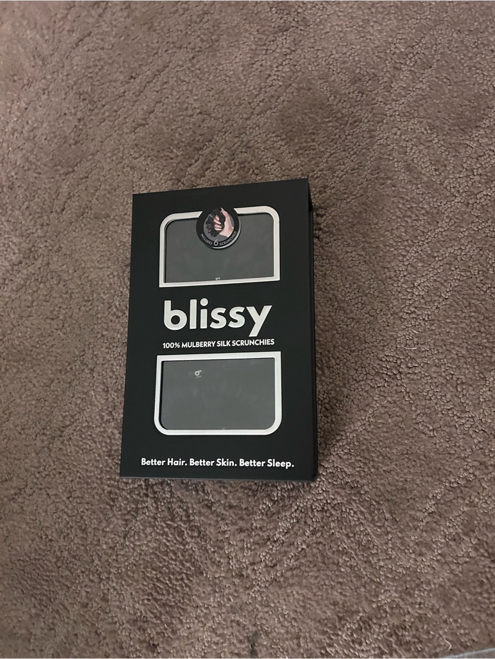 Blissy 100% Mulberry Silk Scrunchies - Black (6 pack)